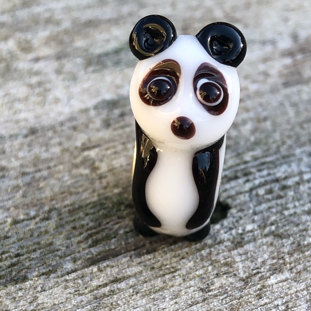 Panda bear charm bead bracelet necklace